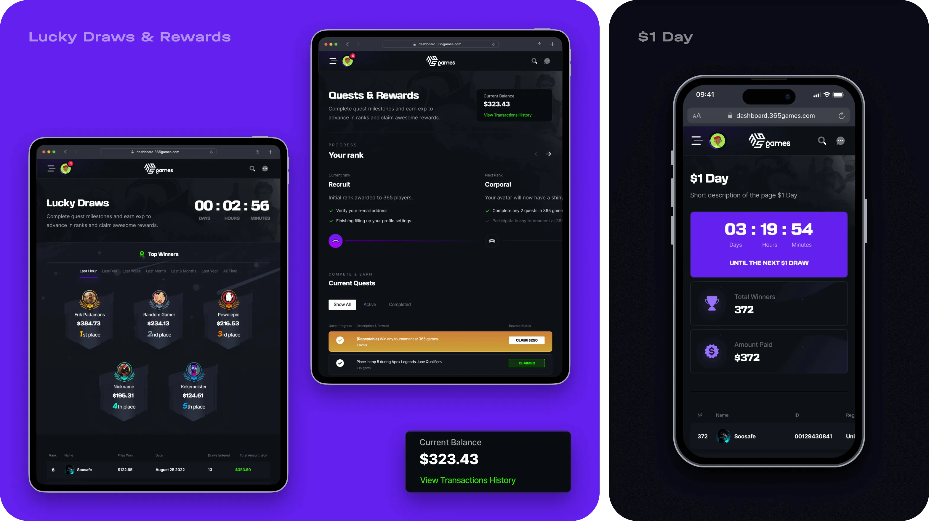eSports platform development & website design - form-rework.goodface.works
