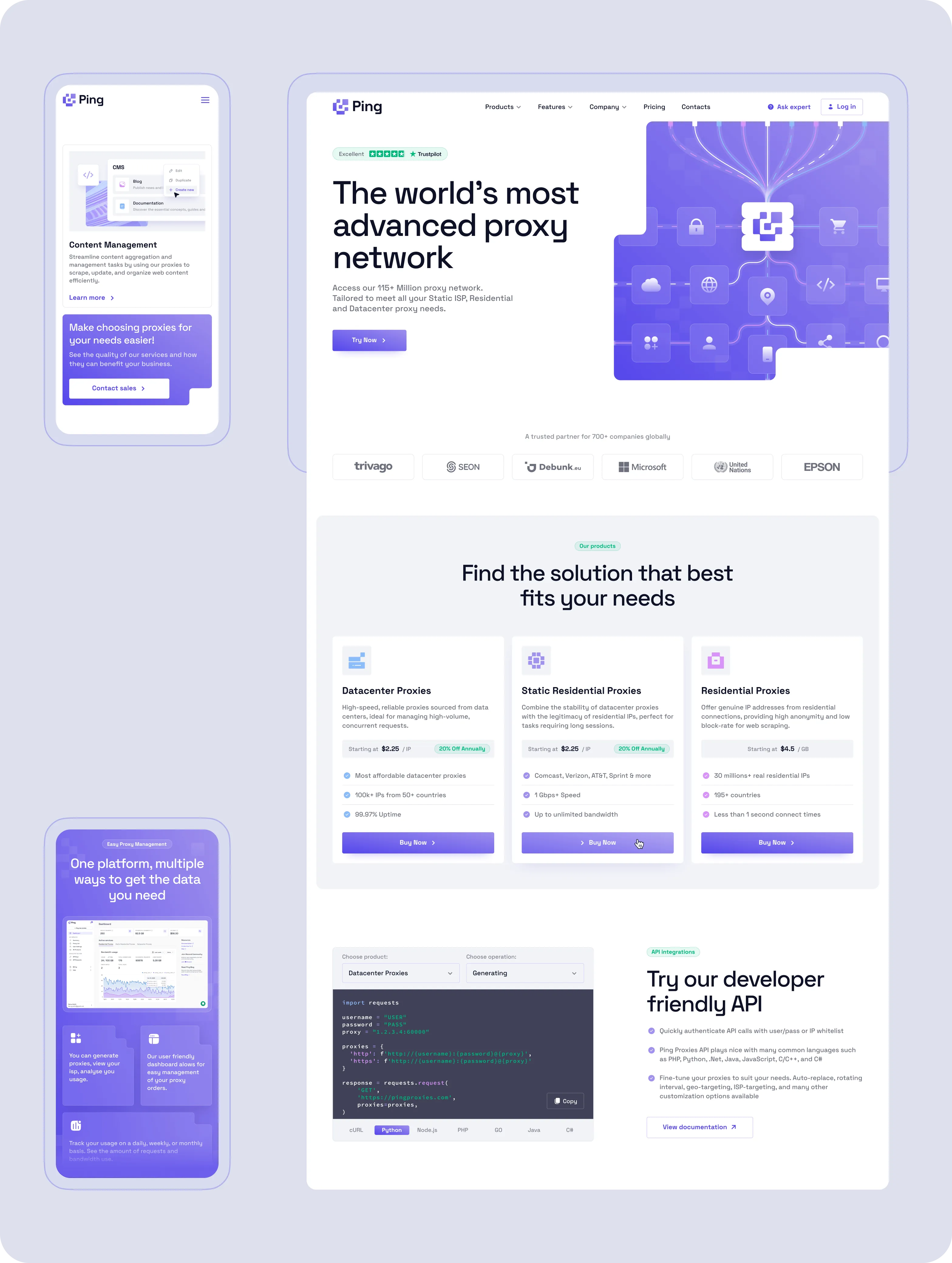 SaaS development & Web app redesign for Ping Proxies - form-rework.goodface.works