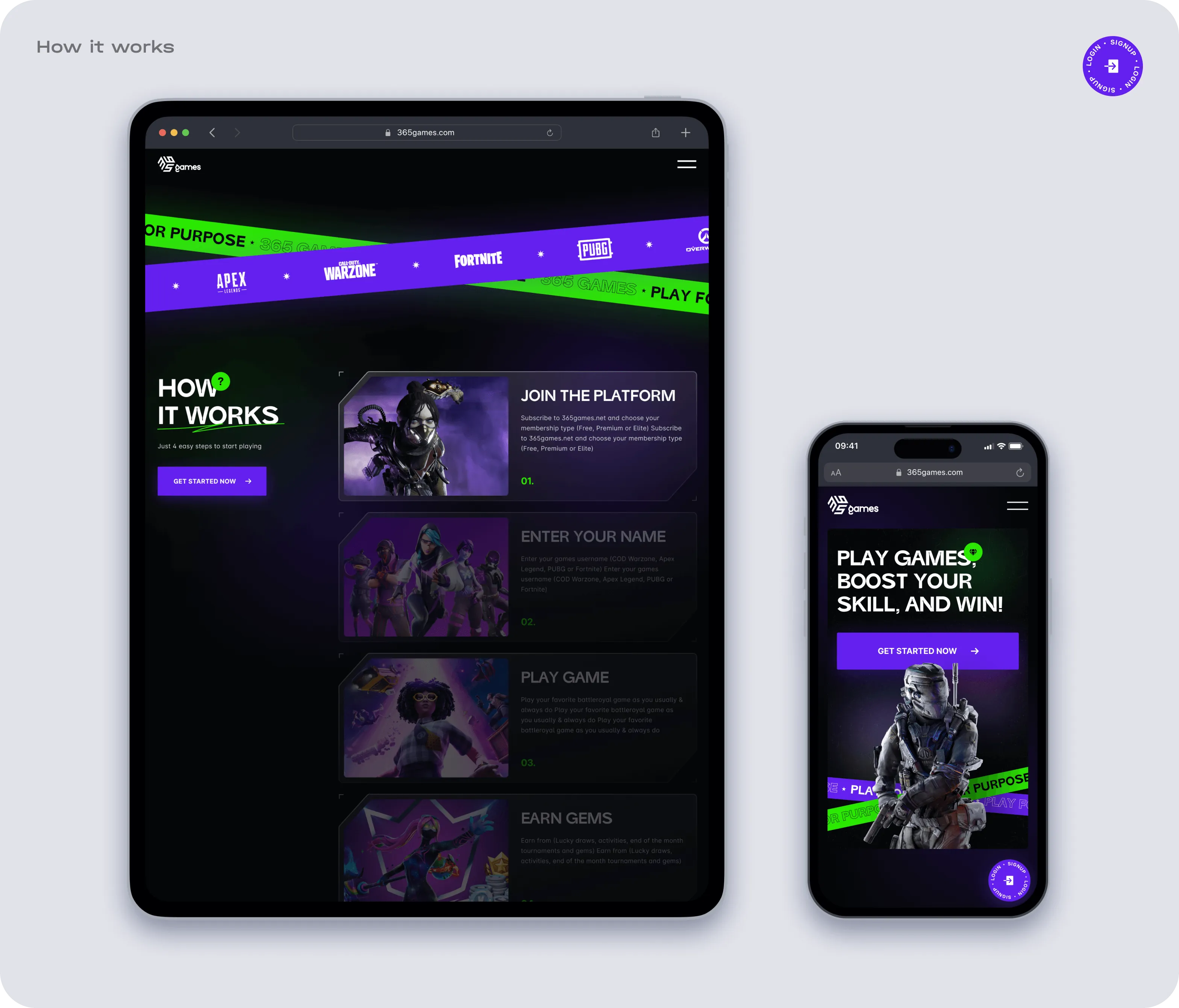 eSports platform development & website design - form-rework.goodface.works