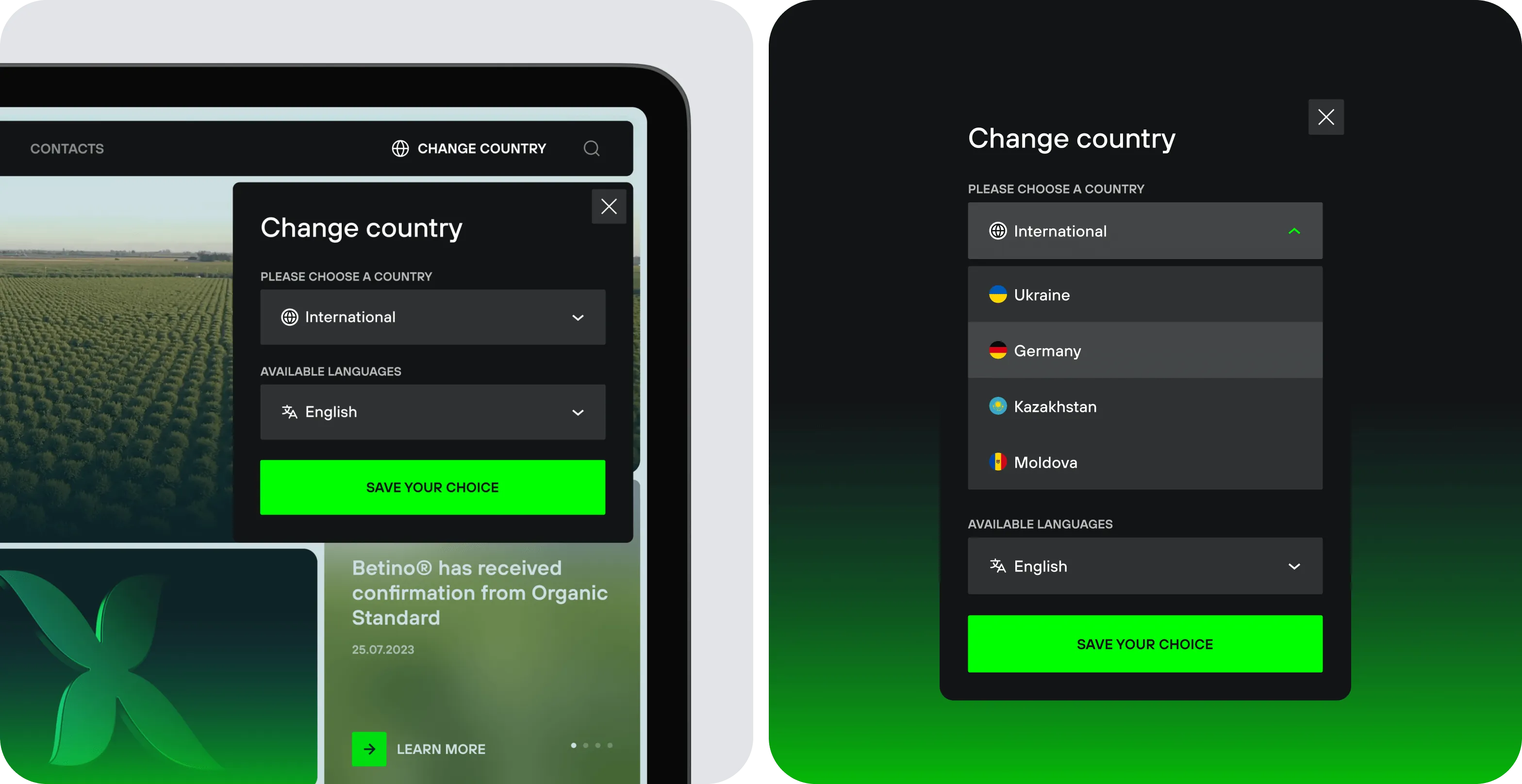 UX/UI design & web development for agritech - form-rework.goodface.works