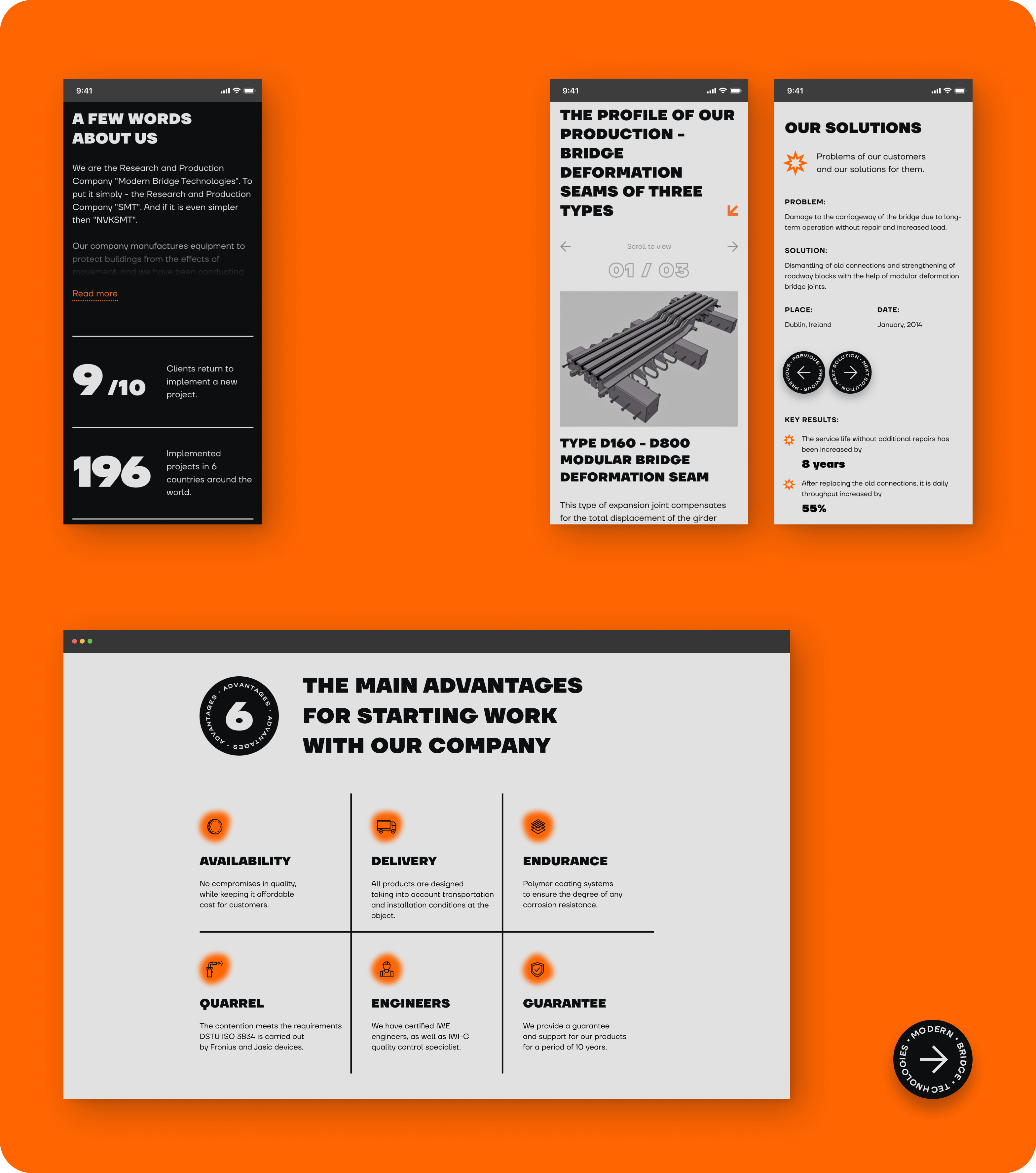Website & Visual Identity Design for Bridge Equipment Manufacturer - form-rework.goodface.works