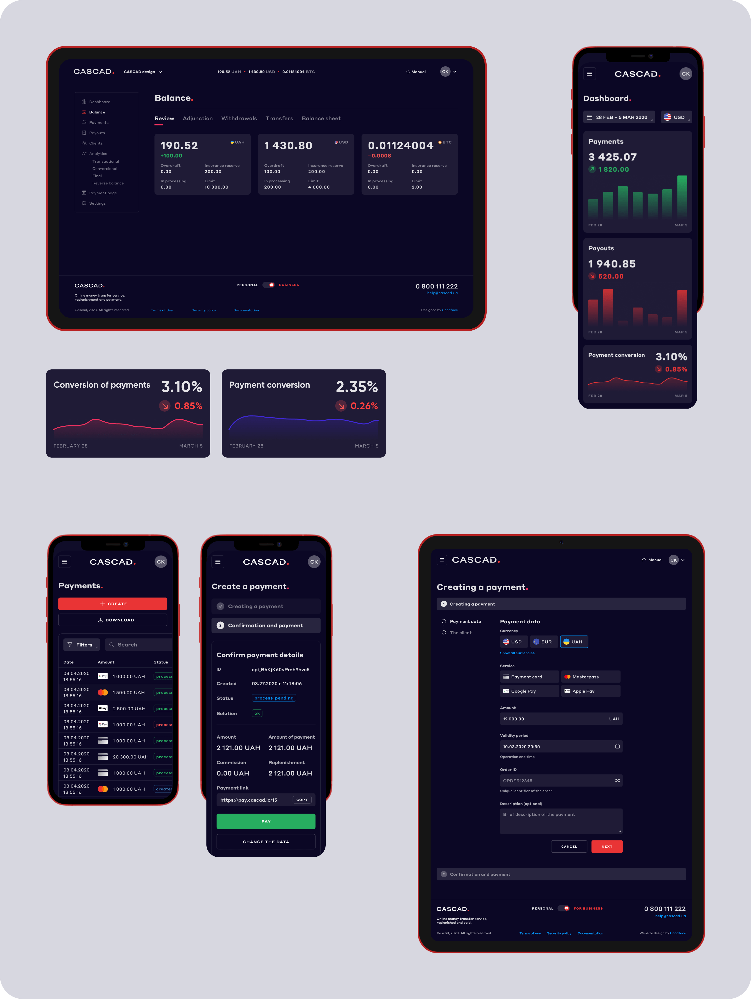 Website design & development for a payment system - goodface.works