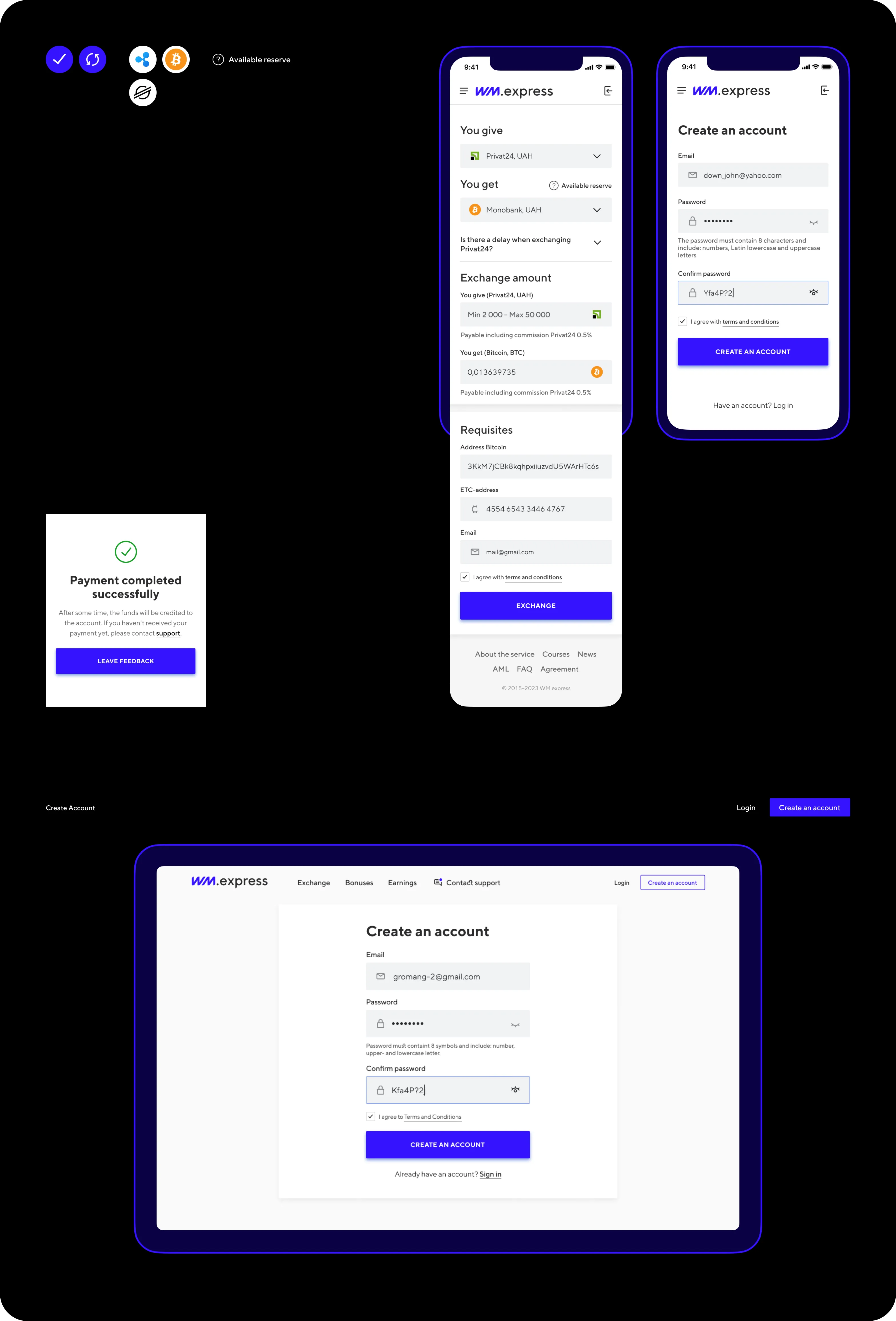 UX/UI Design for Digital Currency Exchange Platform - goodface.works