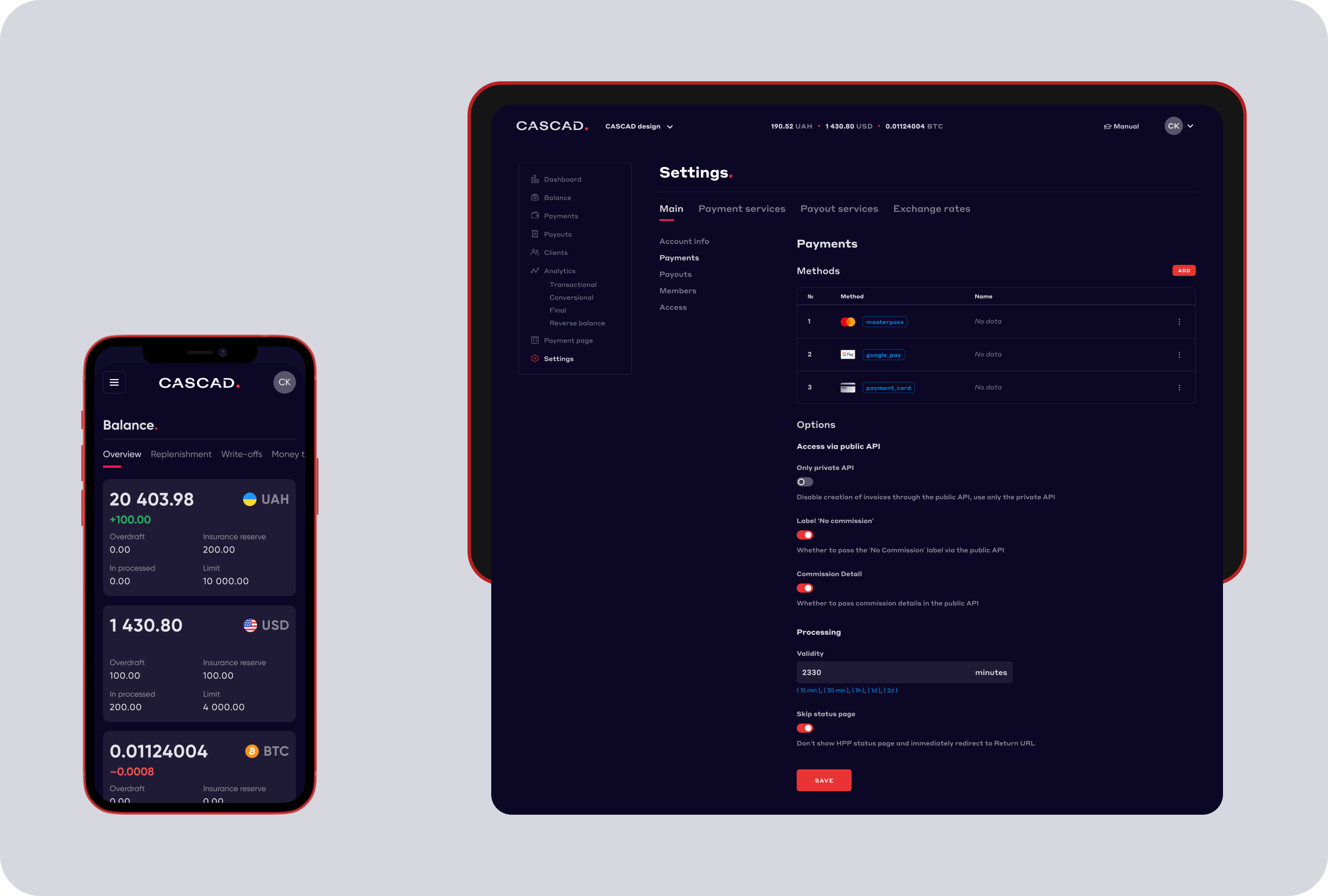 Website design & development for a payment system - goodface.works
