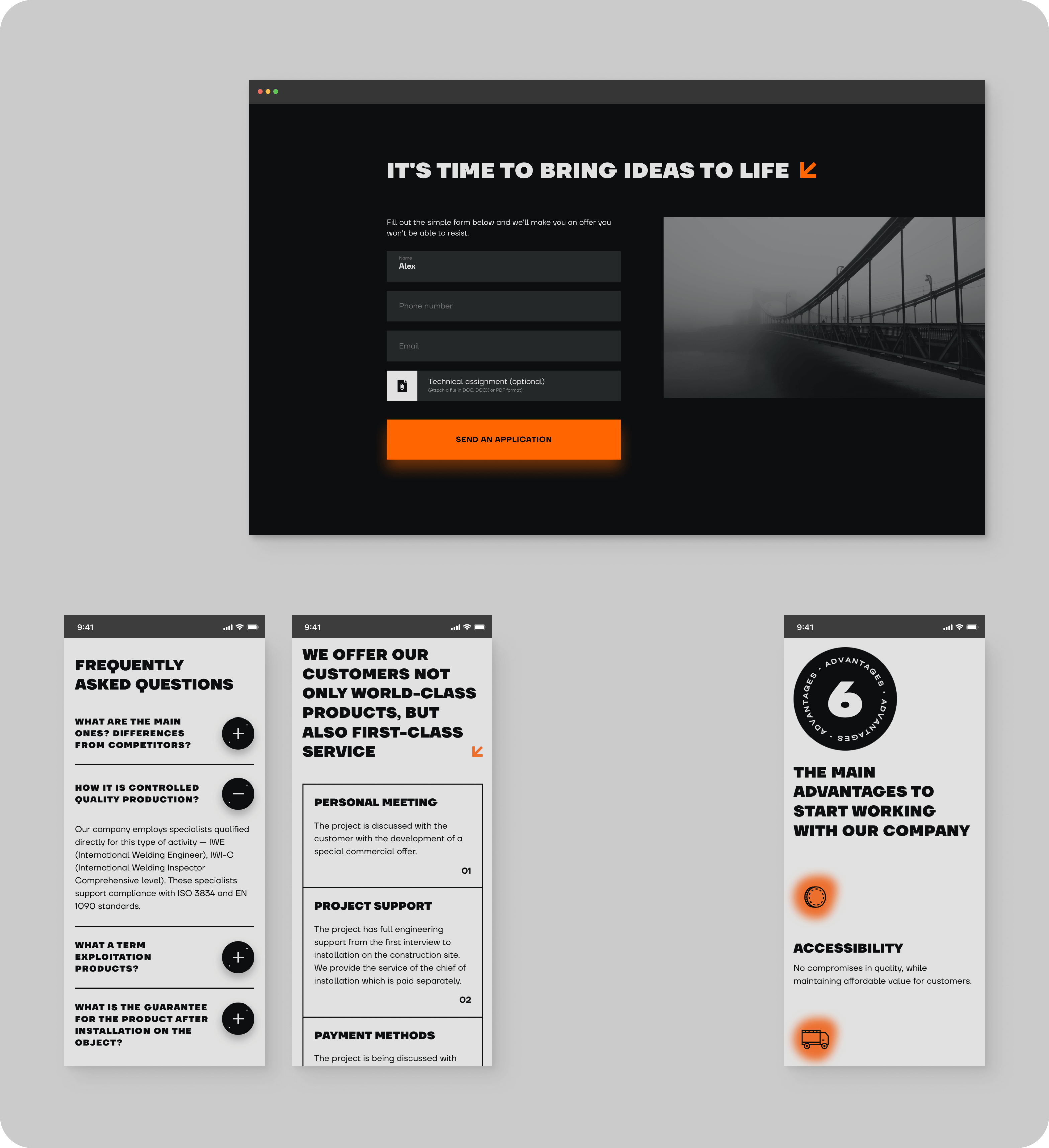 Website & Visual Identity Design for Bridge Equipment Manufacturer - form-rework.goodface.works