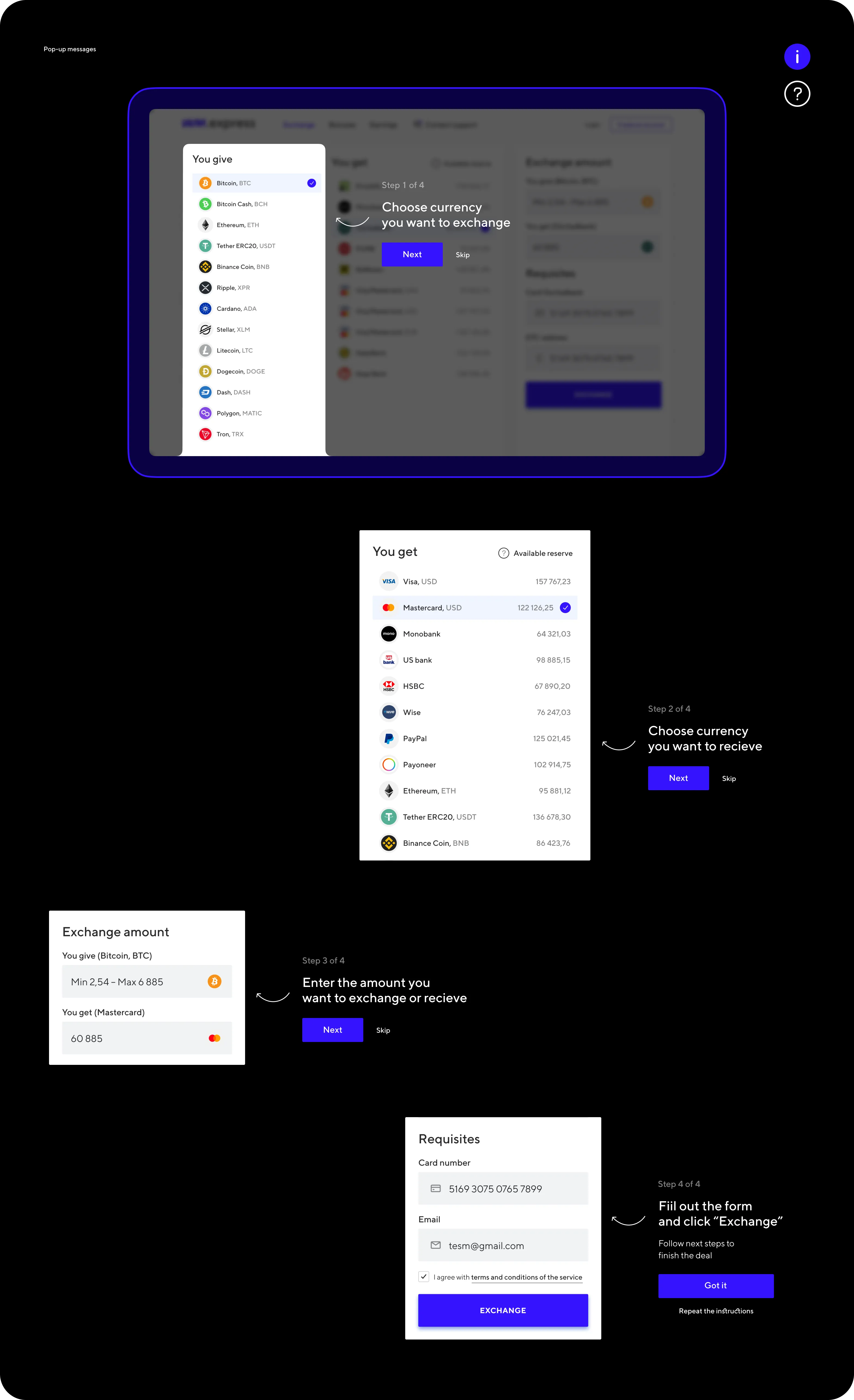 UX/UI Design for Digital Currency Exchange Platform - goodface.works
