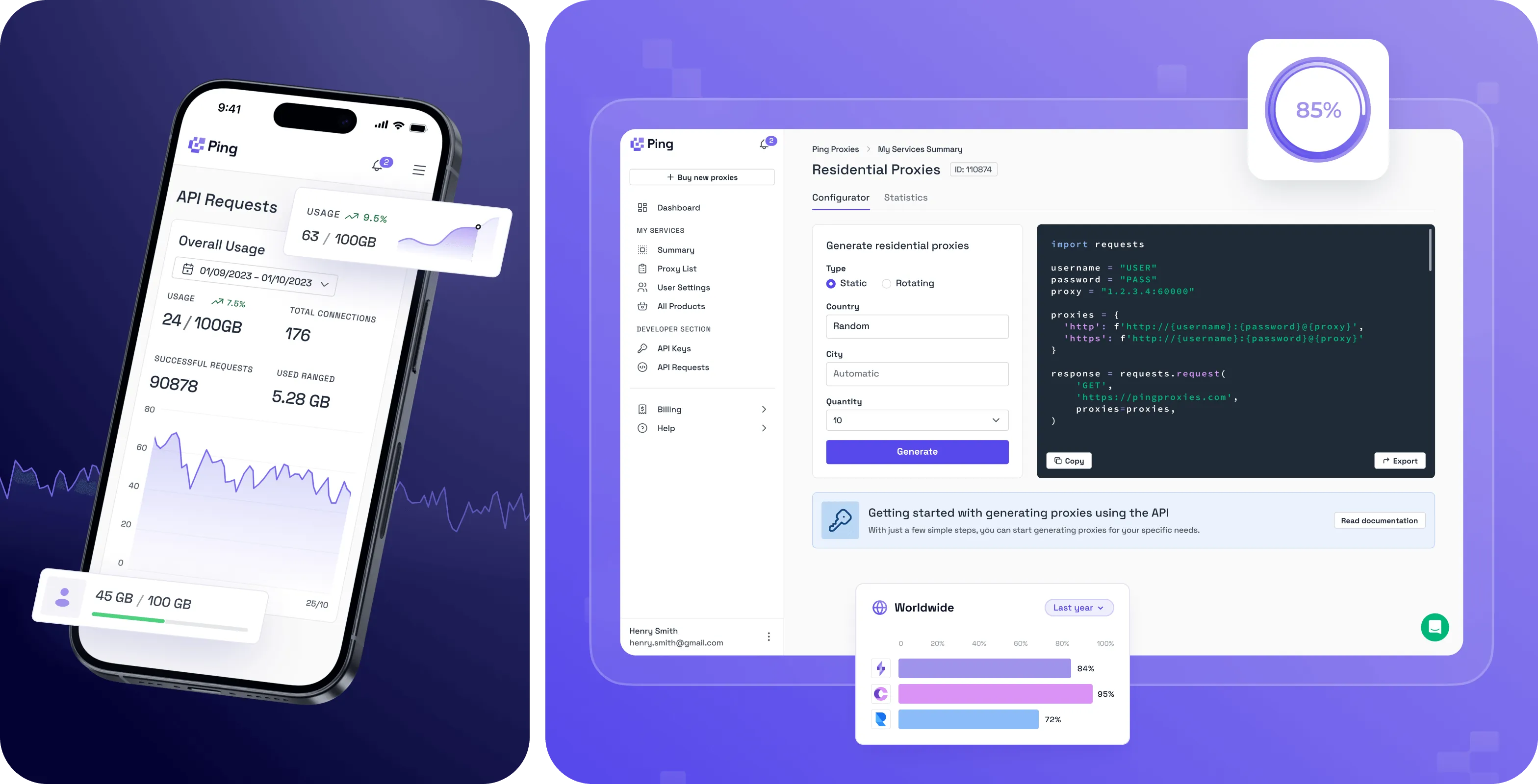 SaaS development & Web app redesign for Ping Proxies - form-rework.goodface.works