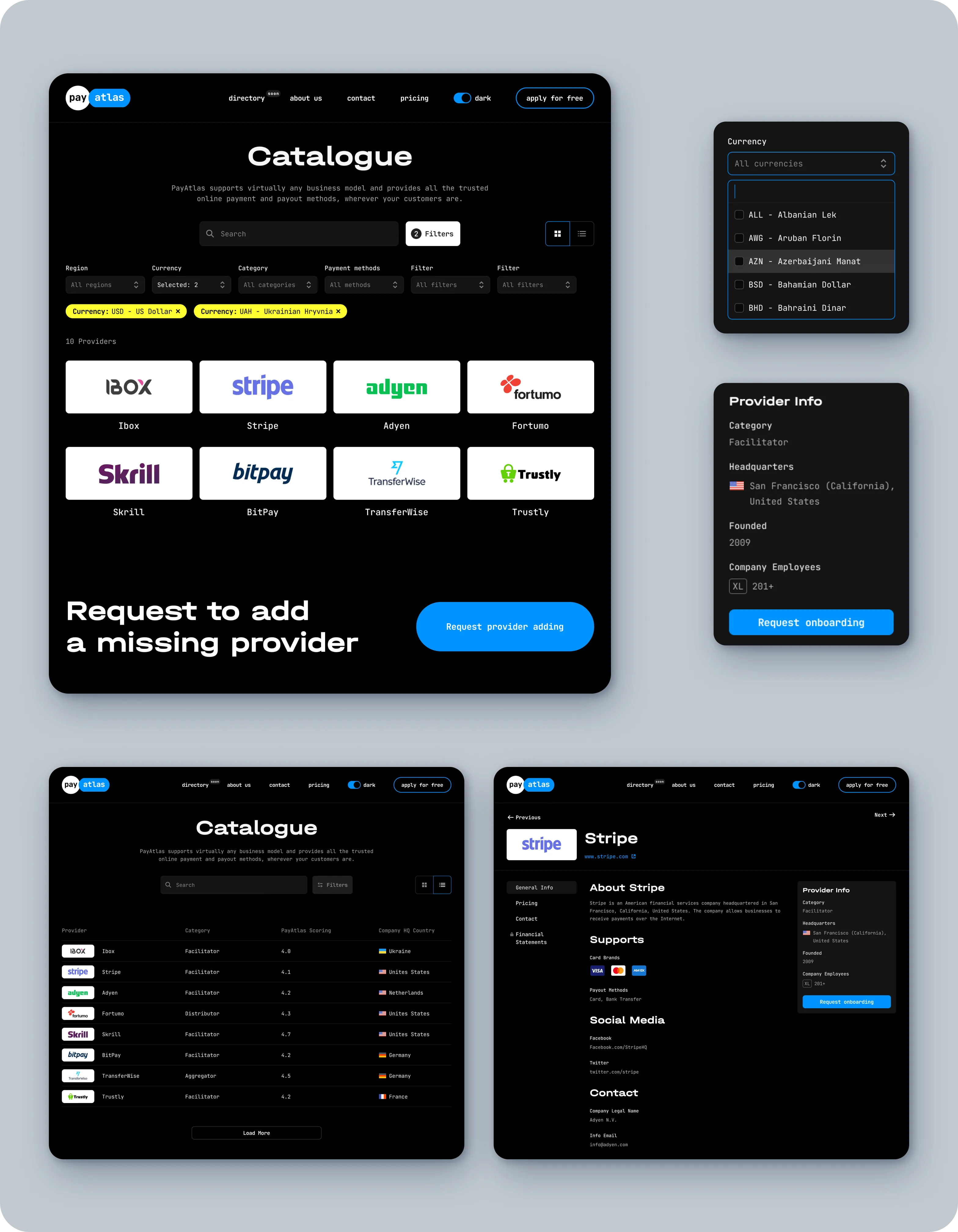 Brand Identity and Product Design of a Global Payment Providers Catalog - form-rework.goodface.works