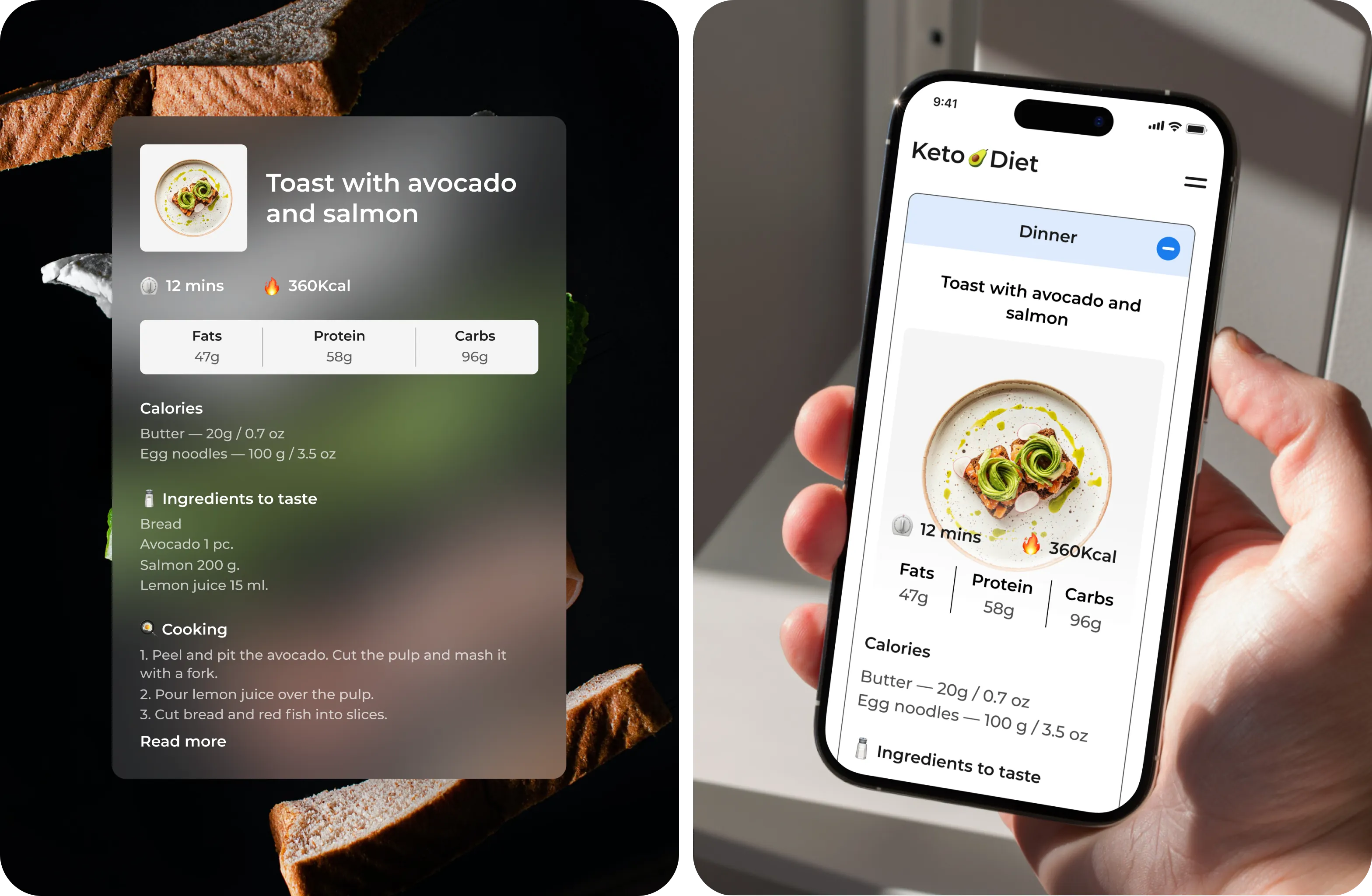 Foodtech Case Study: Keto.Diet App design & development - form-rework.goodface.works