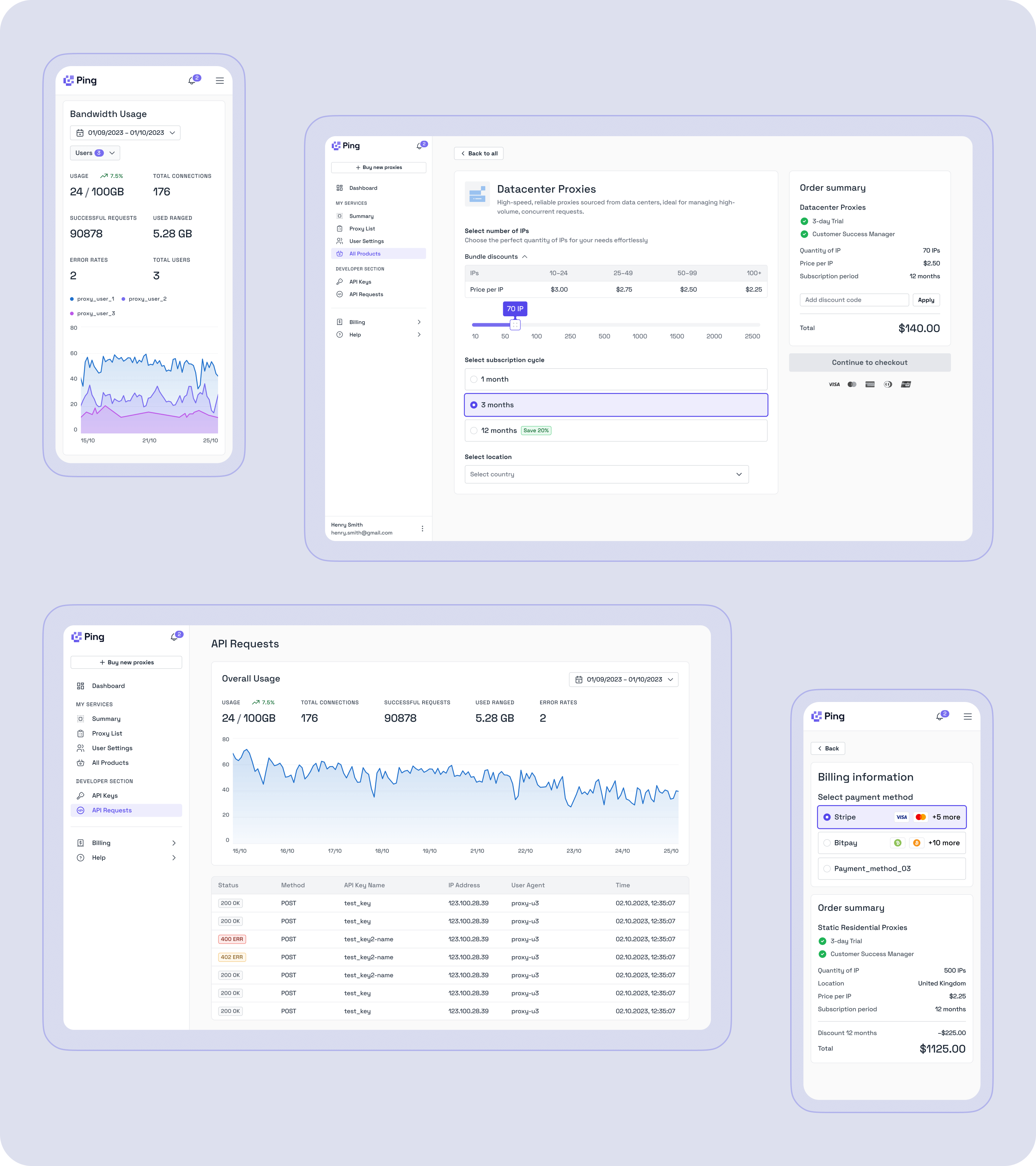 SaaS development & Web app redesign for Ping Proxies - form-rework.goodface.works