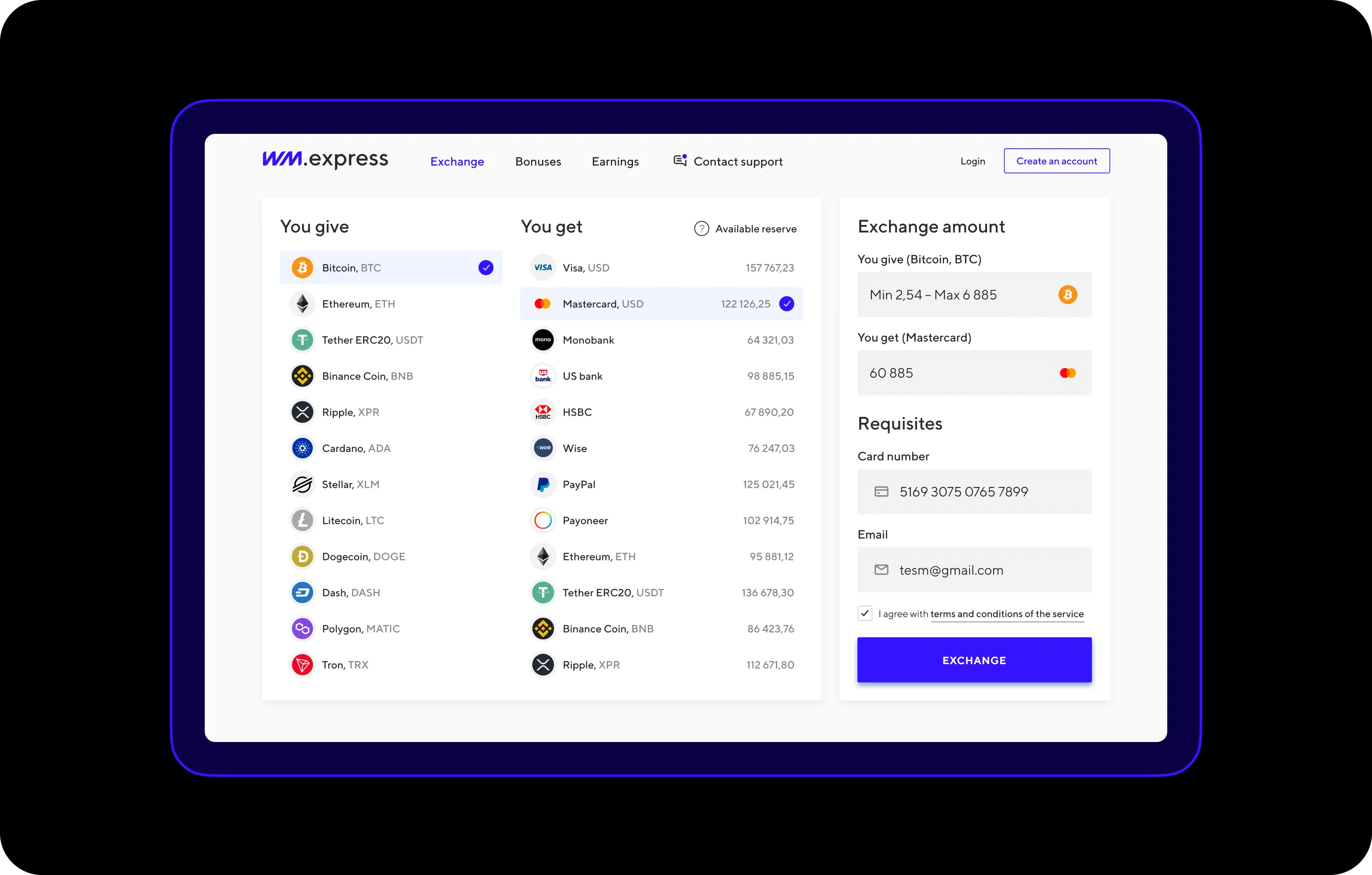 UX/UI Design for Digital Currency Exchange Platform - goodface.works