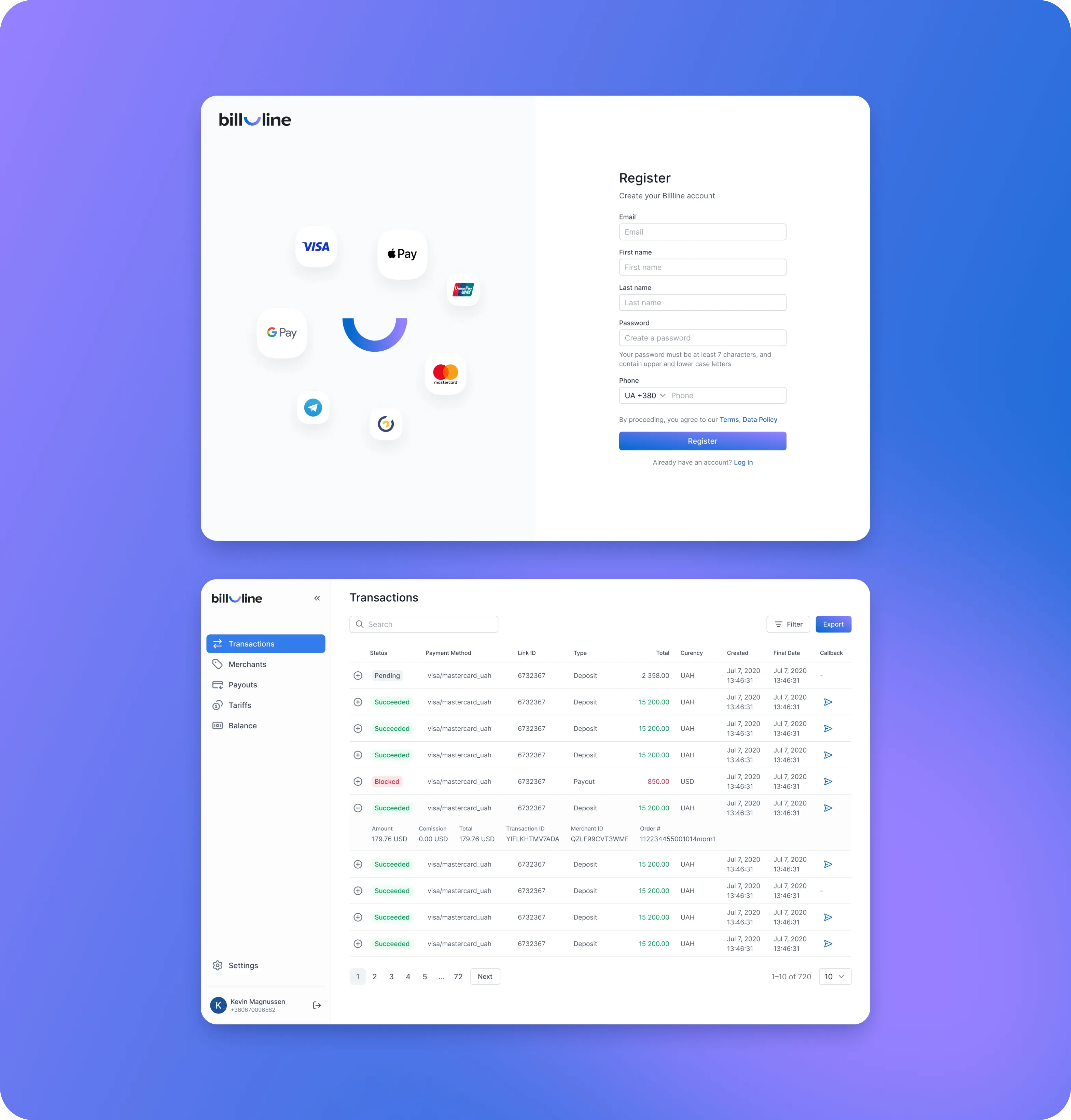 Brand identity design & website development for payment system - form-rework.goodface.works