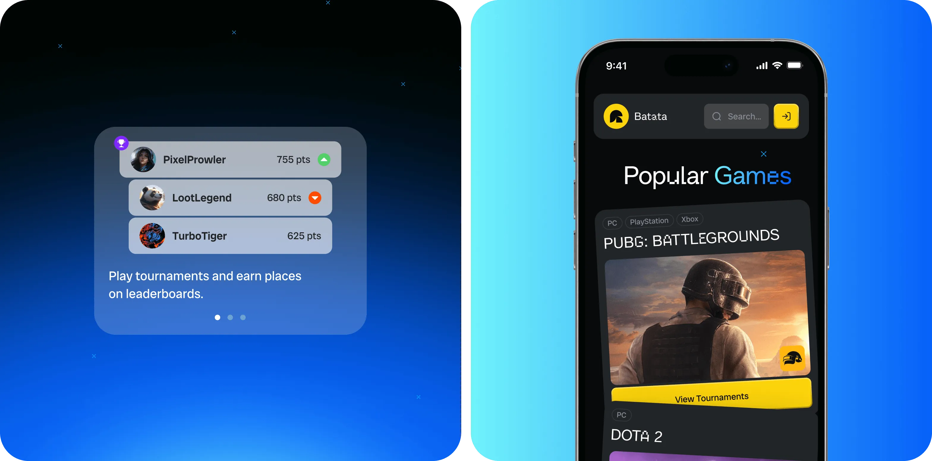 UX/UI Design for Batata eSports Platform - form-rework.goodface.works