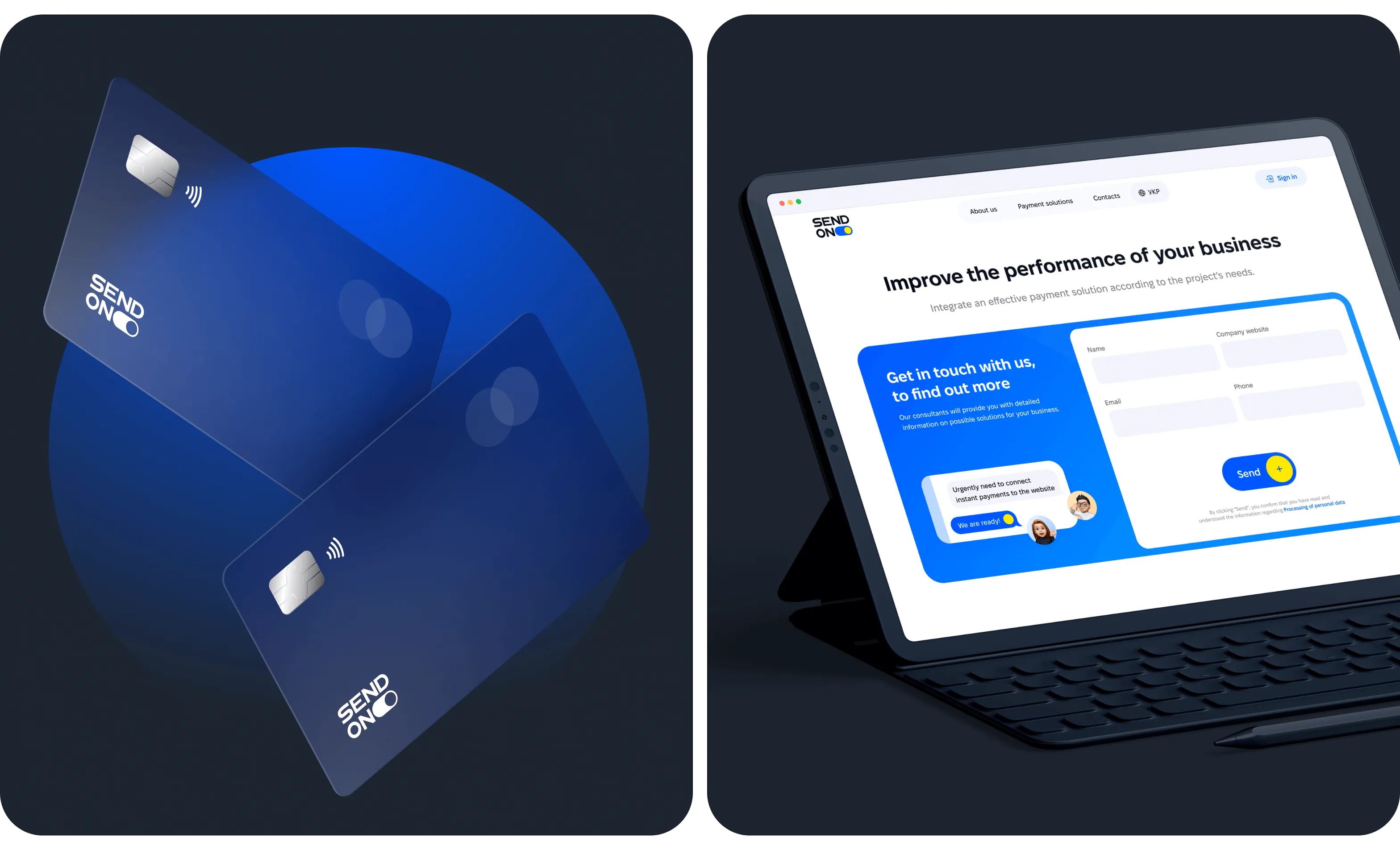 UX/UI & Web Design for SendOn Digital Payment Service - form-rework.goodface.works