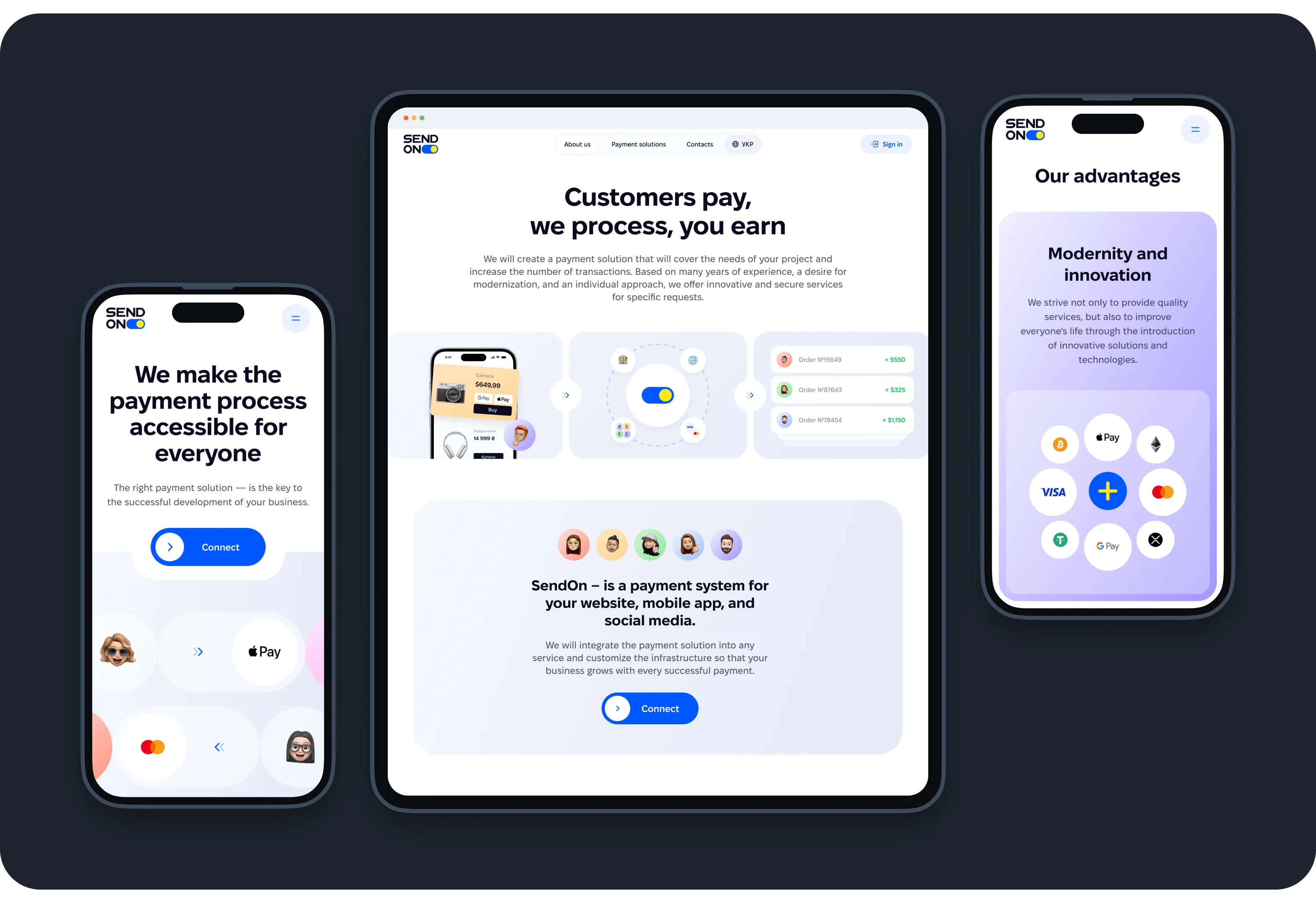 UX/UI & Web Design for SendOn Digital Payment Service - form-rework.goodface.works