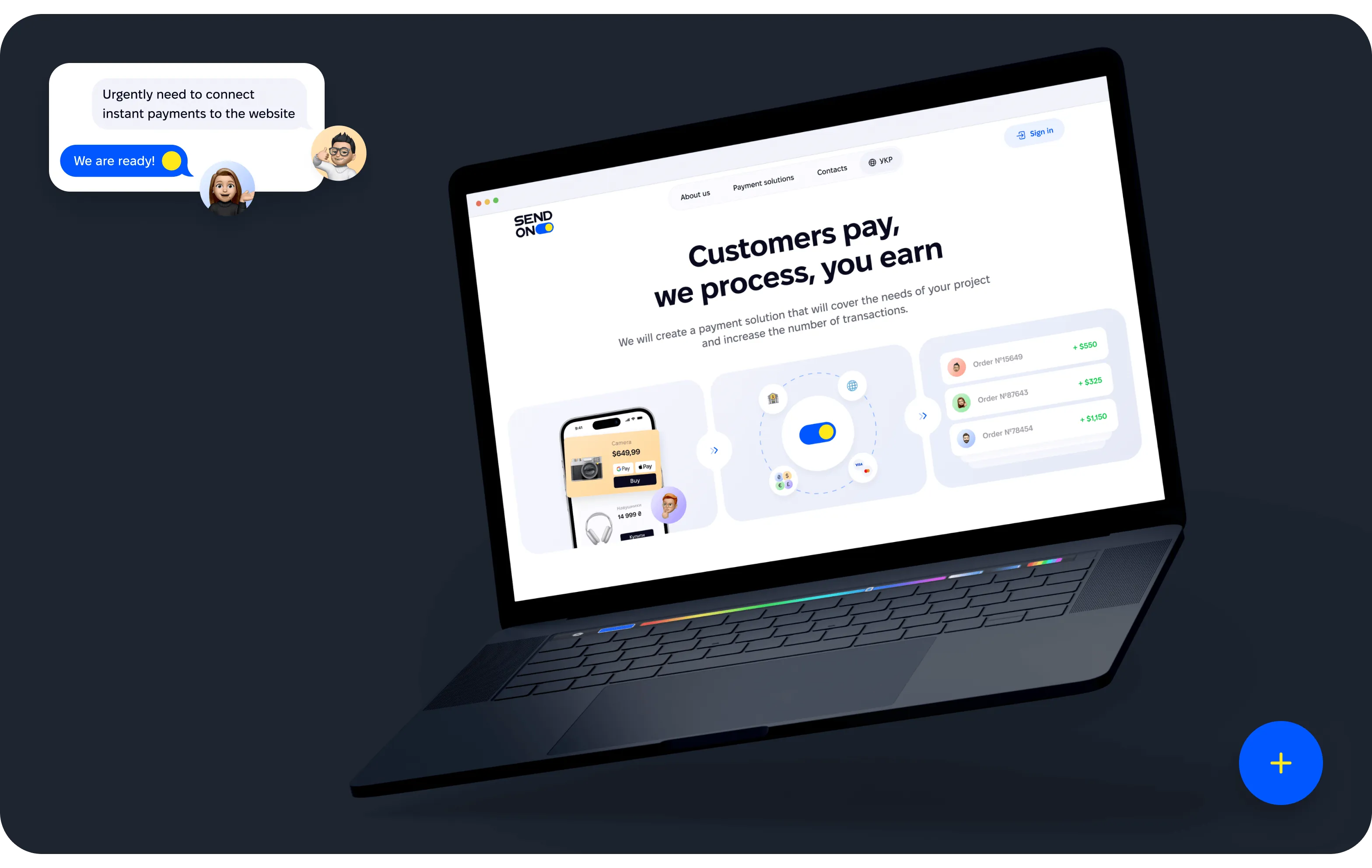 UX/UI & Web Design for SendOn Digital Payment Service - form-rework.goodface.works
