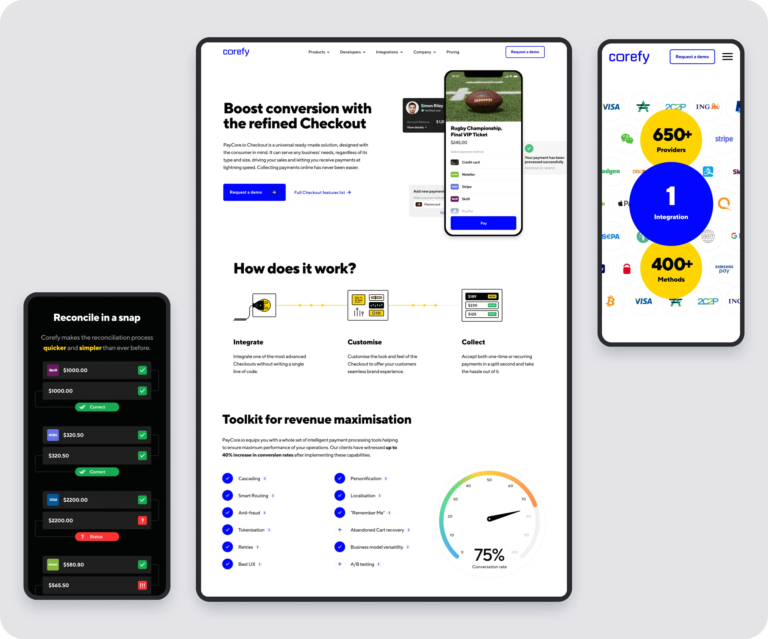 Fintech web design & development for payment orchestration platform - form-rework.goodface.works