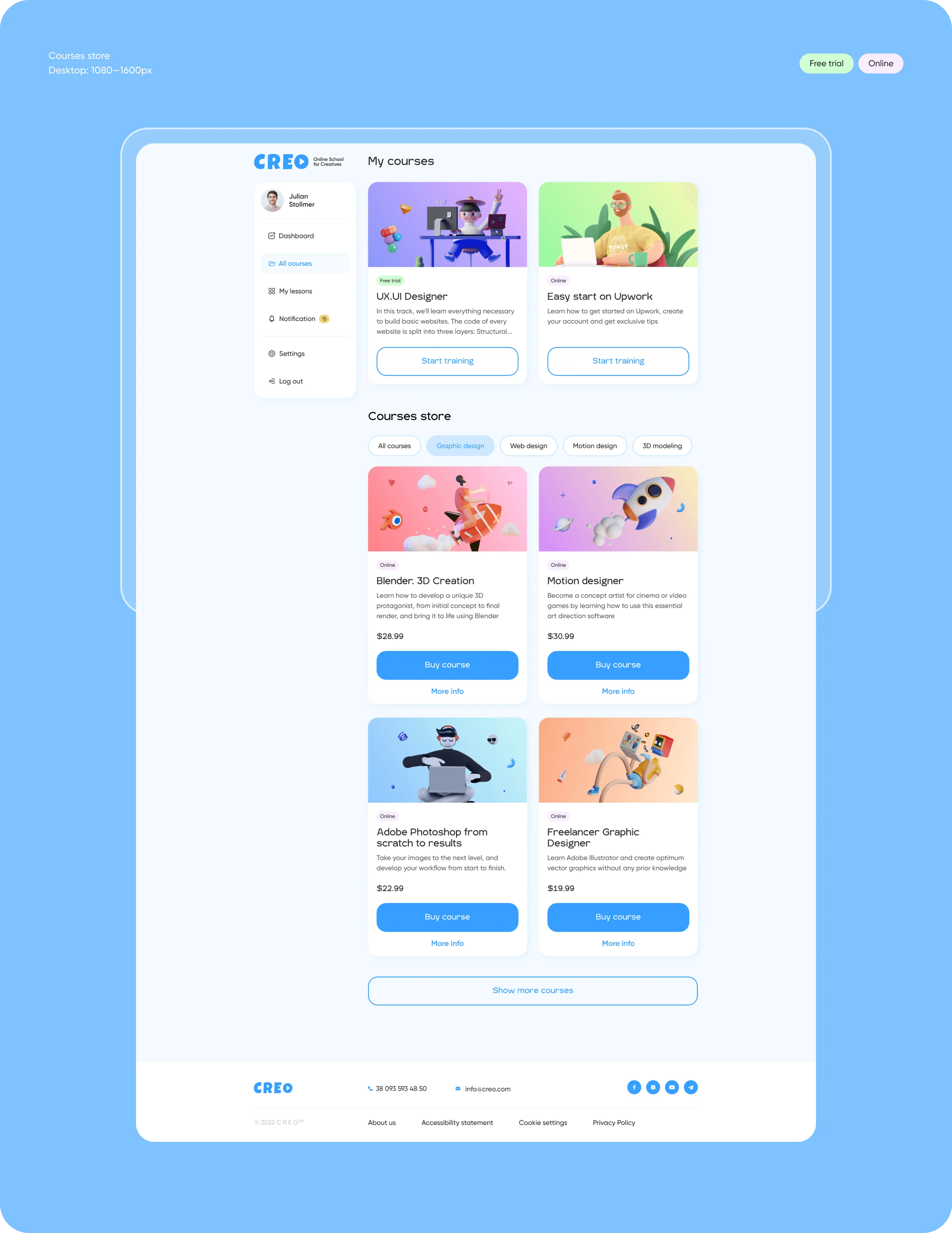 Custom LMS design & development for CREO platform - form-rework.goodface.works