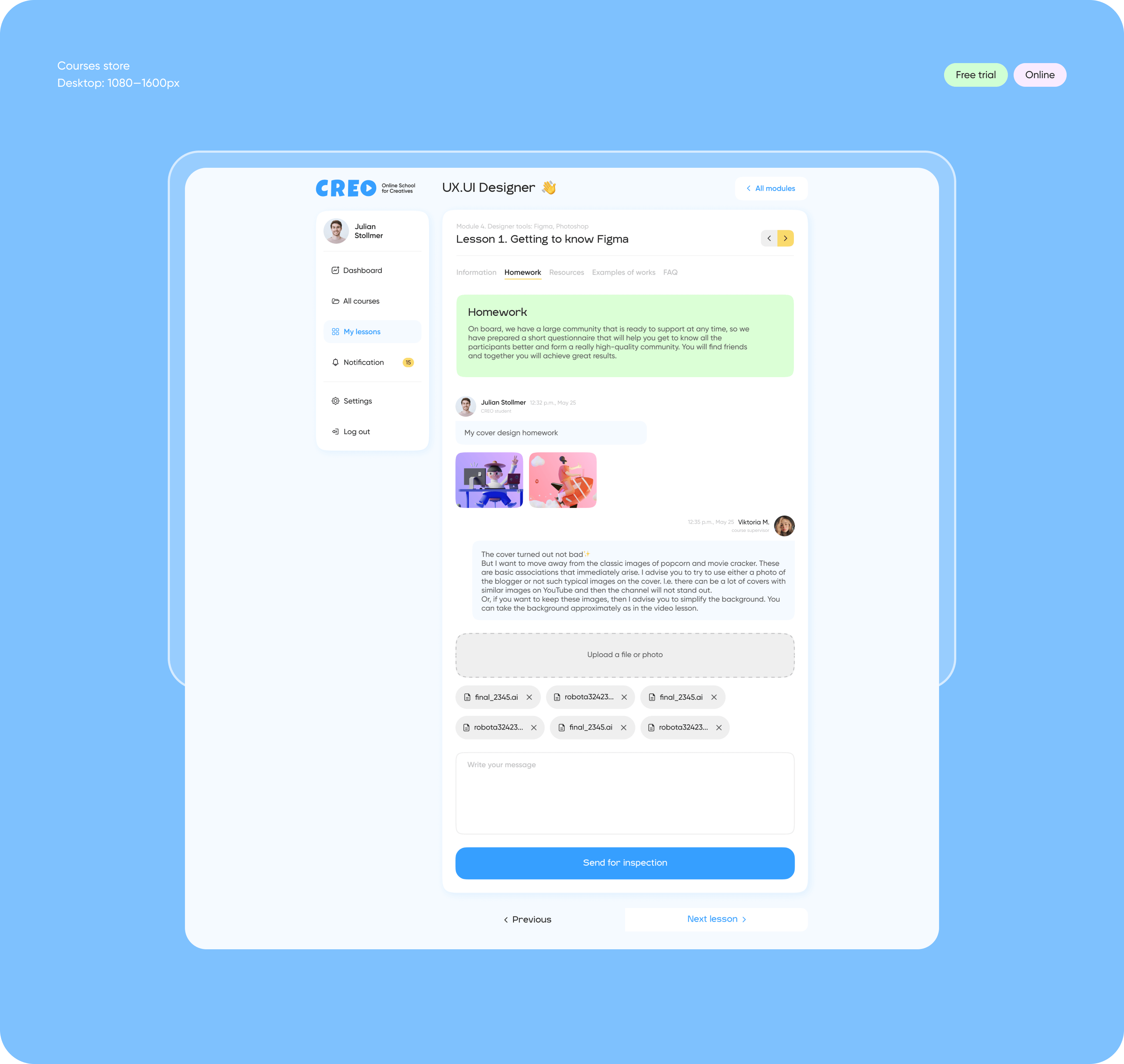 Custom LMS design & development for CREO platform - form-rework.goodface.works