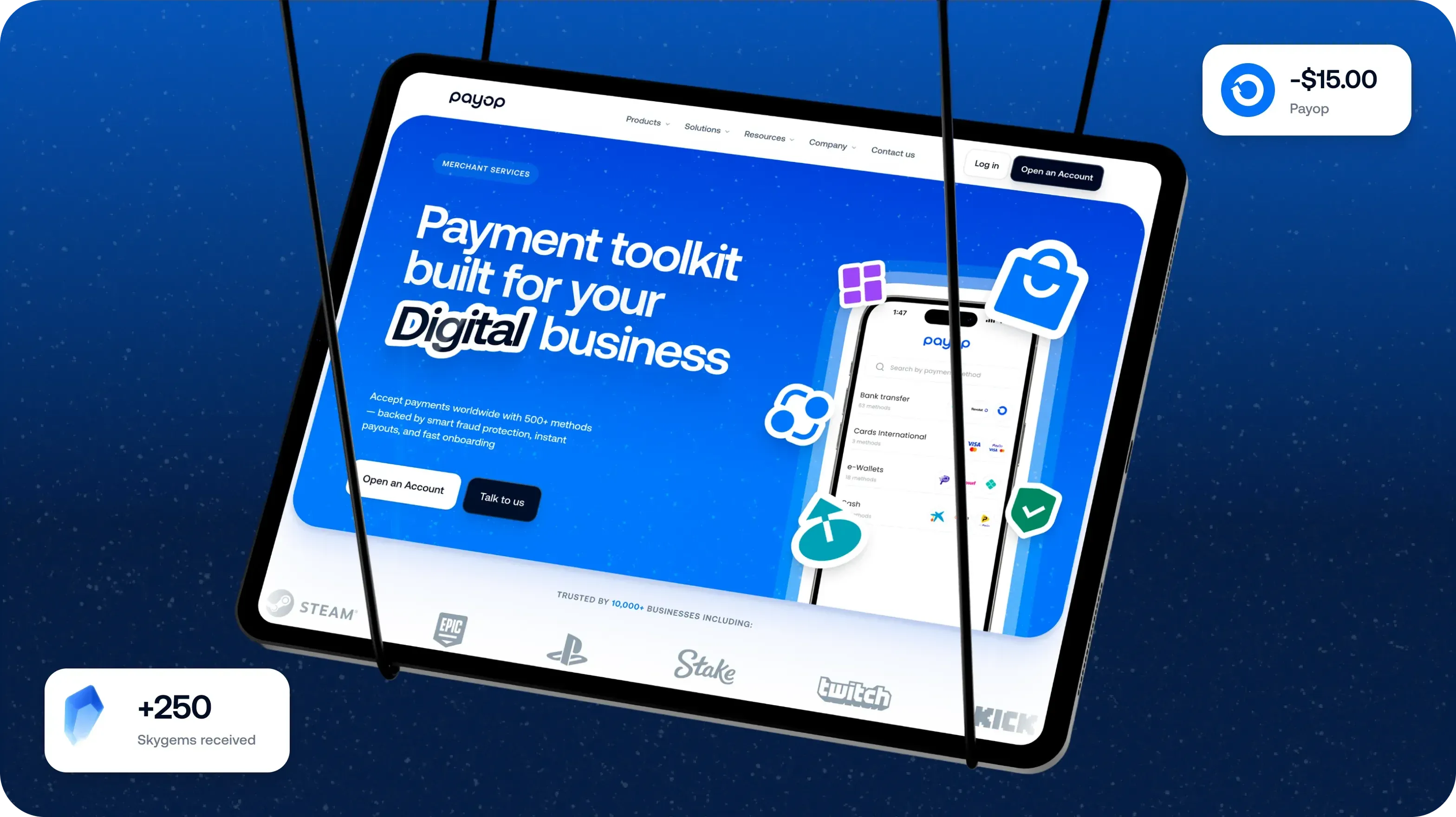 FinTech website design for payment processing platform - goodface.works