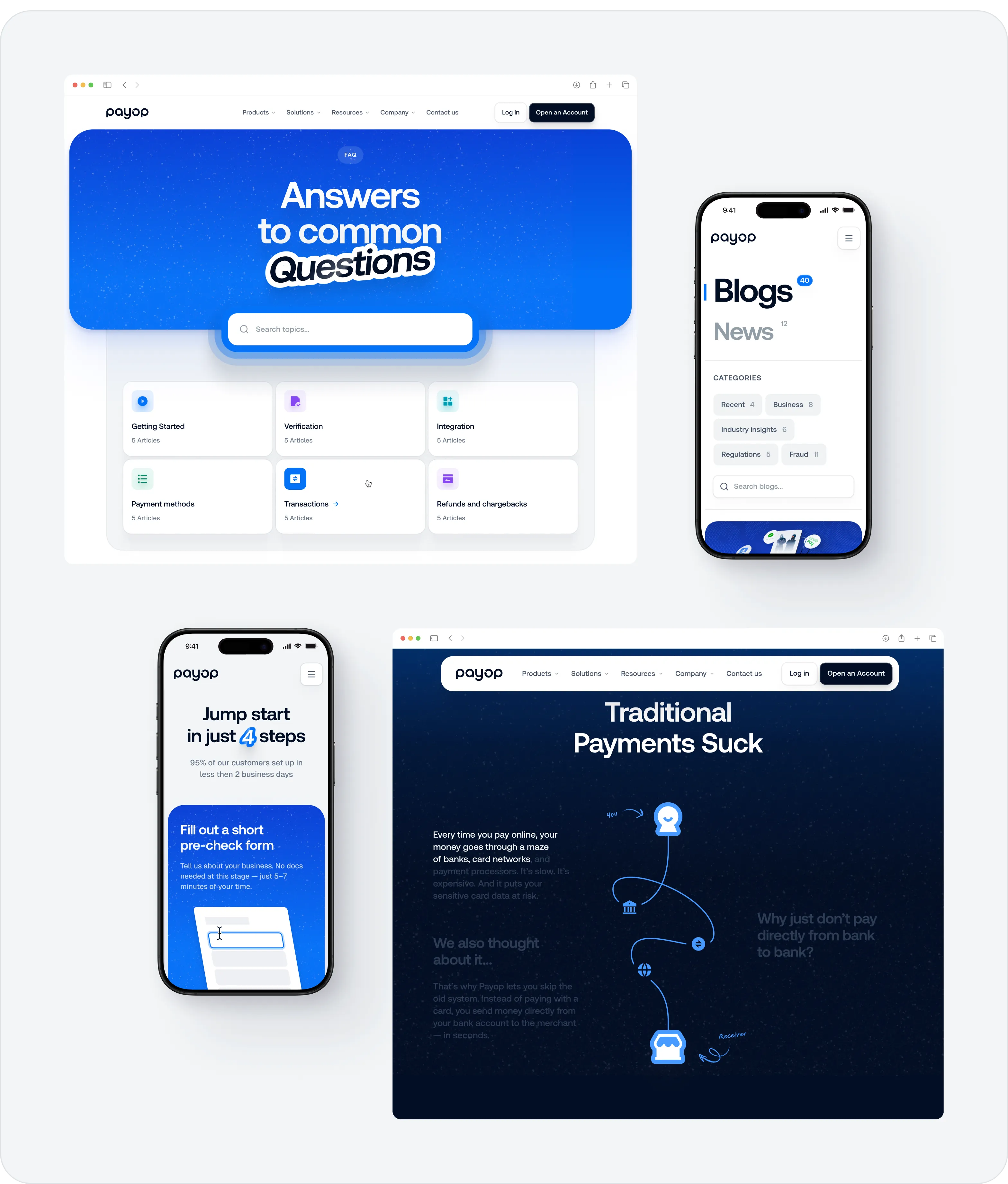 FinTech website design for payment processing platform - form-rework.goodface.works