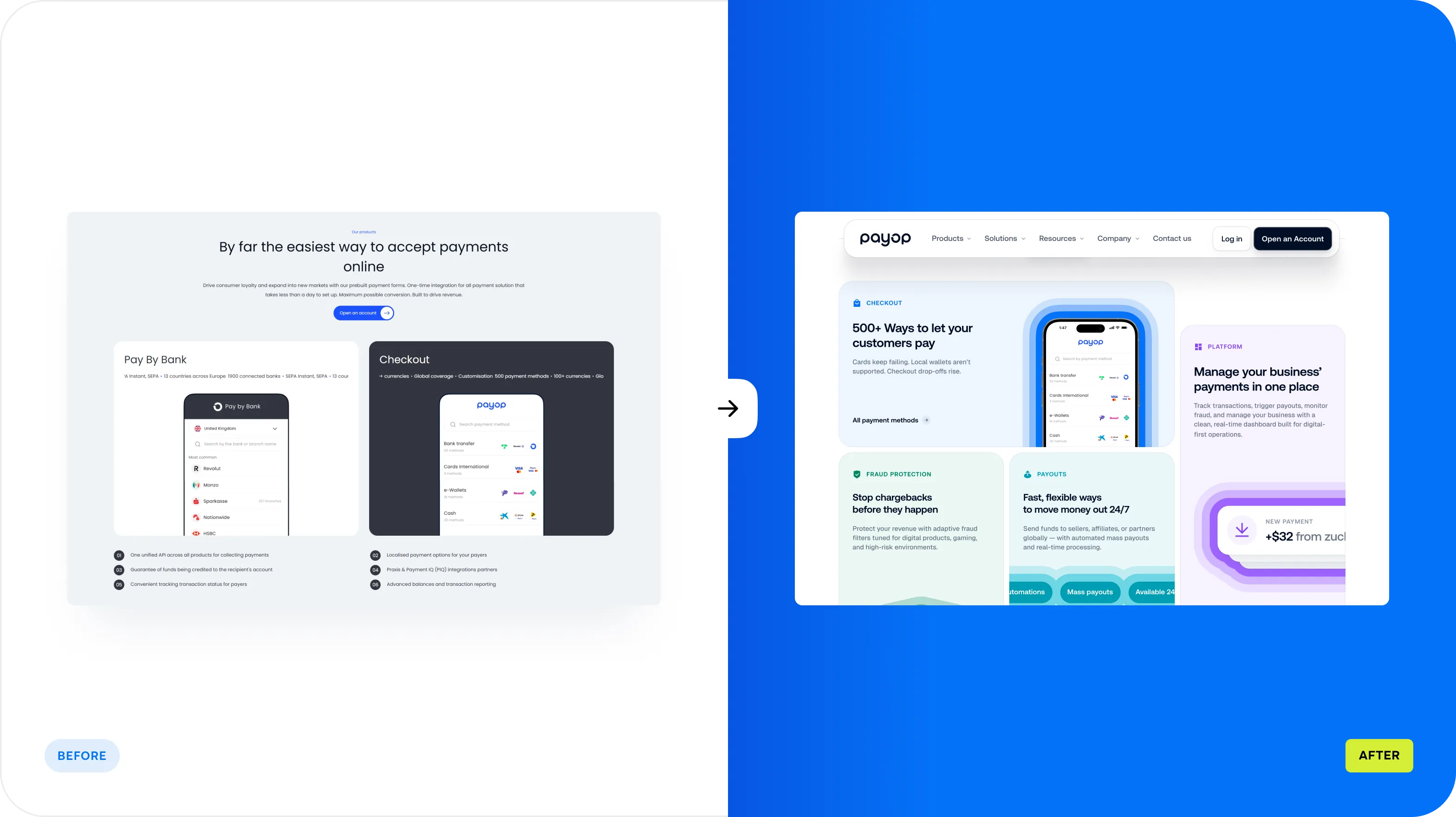 FinTech website design for payment processing platform - form-rework.goodface.works