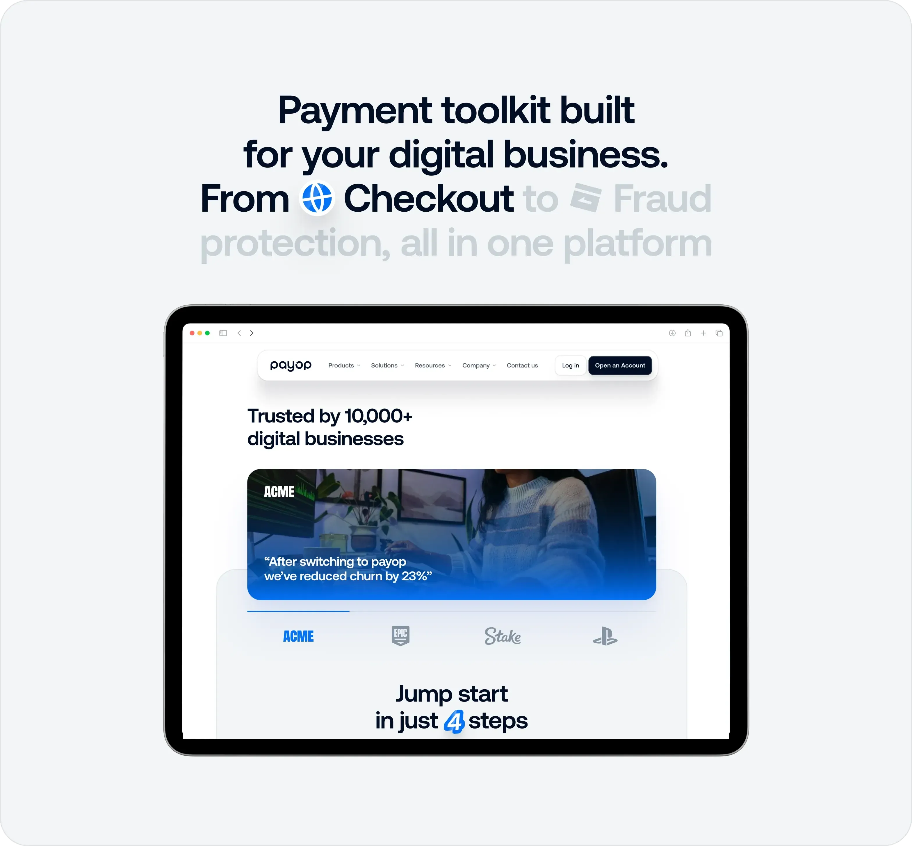 FinTech website design for payment processing platform - goodface.works
